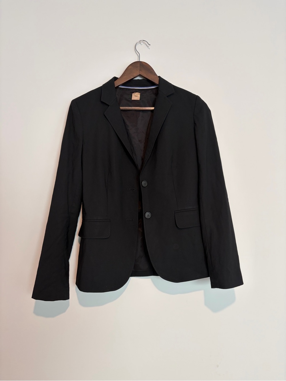 J.Crew Black Wool Stretch Blazer 4 Tailored Preppy Office Corporate Chic